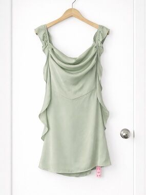 Cider Satin Sage Mini Dress Sz L